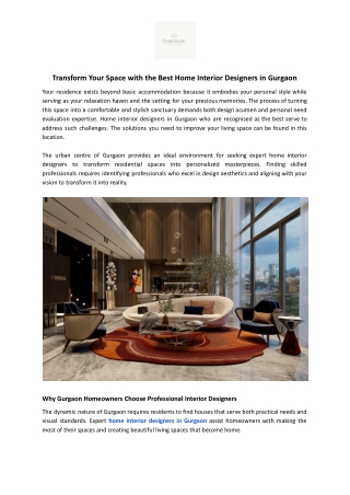 Best Home Interior Designers in Gurgaon | Chalk Studio