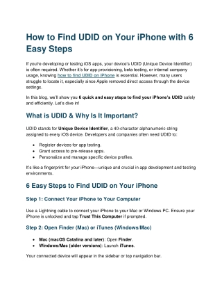 how to find udid on your iphone with 6 easy steps