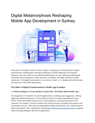 digital metamorphosis reshaping mobile