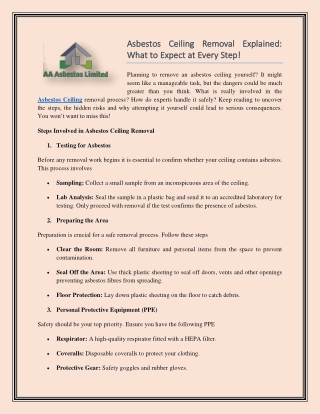 asbestos ceiling removal explained asbestos