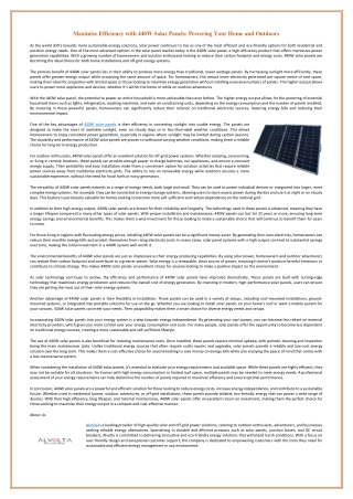Maximise Efficiency with 440W Solar Panels - Powering Your Home and Outdoors