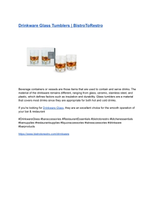 Drinkware Glass Tumblers _ BistroToRestro
