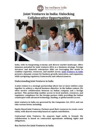 joint ventures in india unlocking collaborative