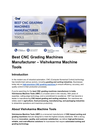 best cnc grading machines manufacturer vishvkarma