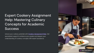Expert Cookery Assignment Help: Mastering Culinary Concepts for Academic Success