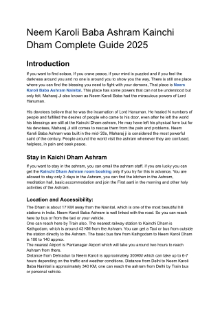 The Ultimate Guide to Neem Karoli Baba Ashram Kainchi Dham – 2025