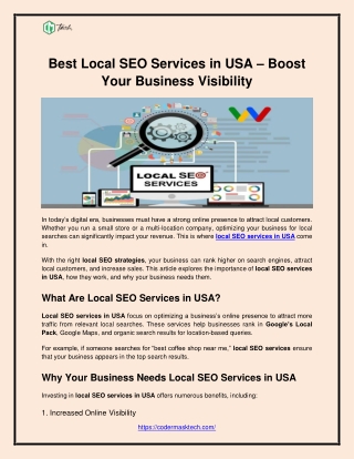 The Best local seo services in USA – Boost Your Local Search Rankings