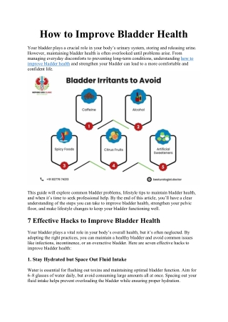 How to Improve Bladder Health