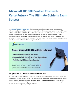Microsoft DP-600 Practice Test