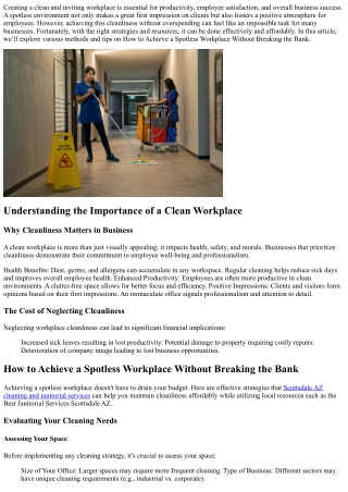 creating a clean and inviting workplace
