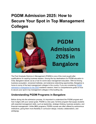 PGDM Admission 2025_ How to Secure Your Spot in Top Management Colleges