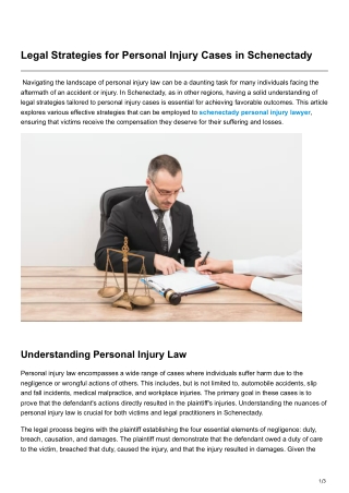 Legal Strategies for Personal Injury Cases in Schenectady