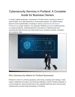 cybersecurity services in portland a complete