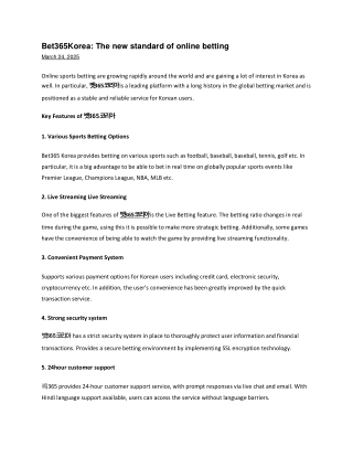 Bet365Korea The new standard of online betting