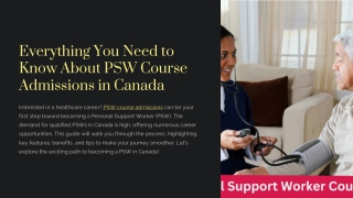 Top PSW Course Admissions in Canada A Guide for International Students