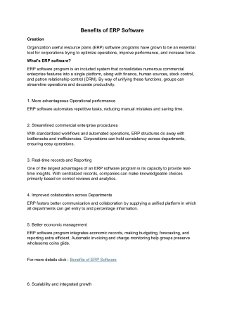 benefits of erp software
