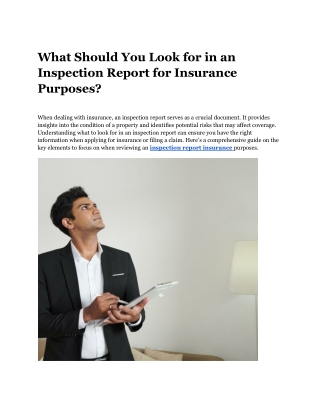 What Should You Look for in an Inspection Report for Insurance Purposes_