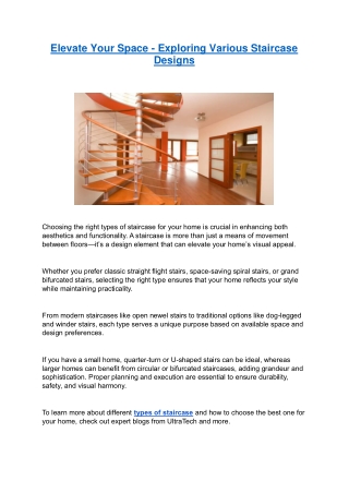 elevate your space exploring various staircase