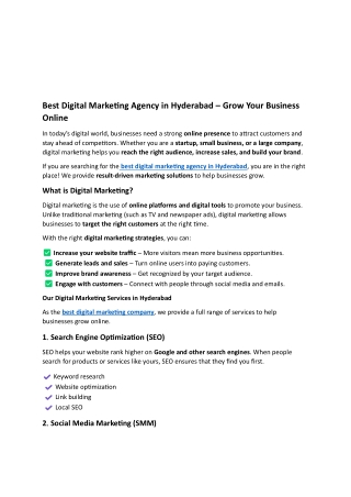 Best Digital Marketing Agency in Hyderabad- PDF