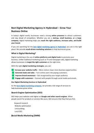 Best Digital Marketing Agency in Hyderabad- PDF