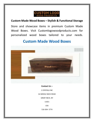 Custom Made Wood Boxes – Stylish & Functional Storage
