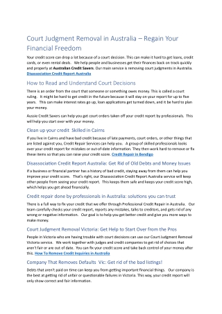 court judgment removal in australia regain your