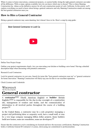 The Ratings and Reviews that Make Banning Construction Inc a Top General Contrac