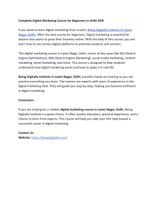 complete digital marketing course for beginners