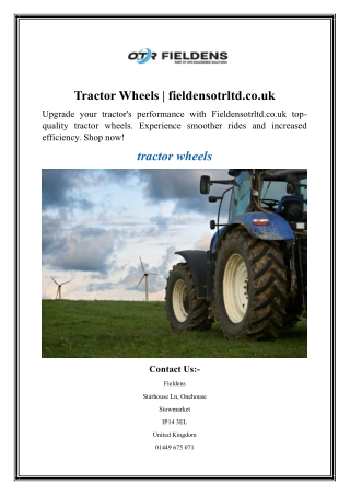 Tractor Wheels  fieldensotrltd.co.uk