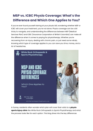 msp vs icbc physio coverage what s the difference