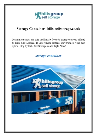 storage container hills selfstorage co uk