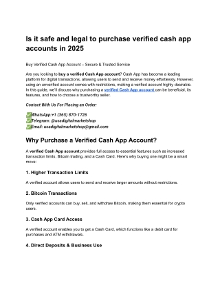 Buy Verified Cash App Account – Secure & Trusted Service