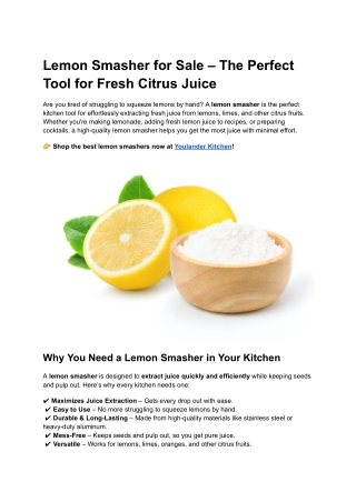 Lemon Smasher for Sale