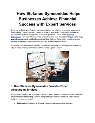How Stefanos Symeonides Helps Businesses Achieve Financial Success with Expert Services