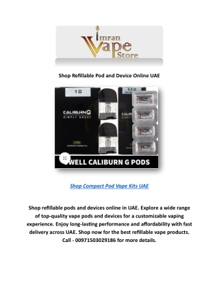 Shop Refillable Pod and Device Online UAE