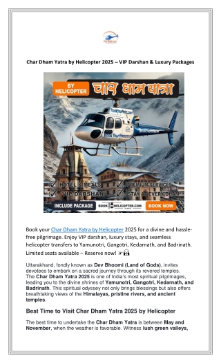 char dham yatra by helicopter 2025 vip darshan