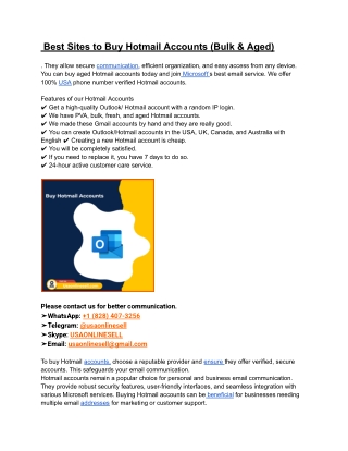 Best Sites to Buy Hotmail Accounts (Bulk & Aged)