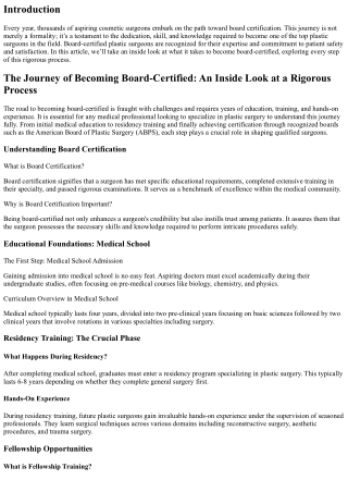 The Journey of Becoming Board-Certified: An Inside Look at a Rigorous Process