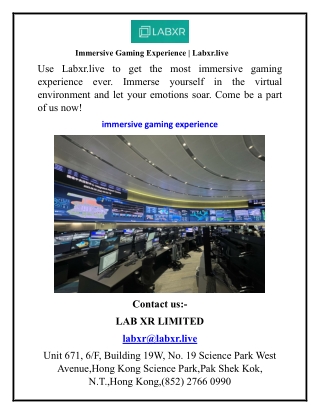 Immersive Gaming Experience Labxr.live