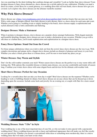 Sleeve Dresses: A Stylish Choice for Any Event
