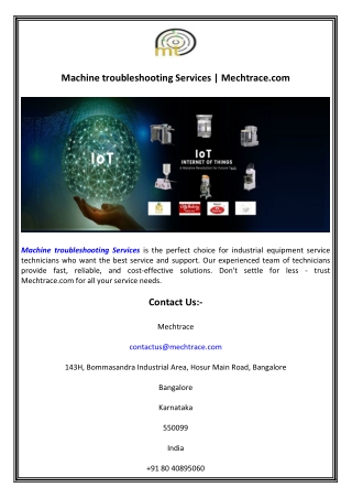Machine troubleshooting Services  Mechtrace.com