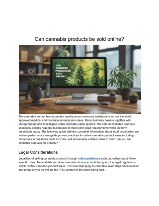 Can cannabis products be sold online?