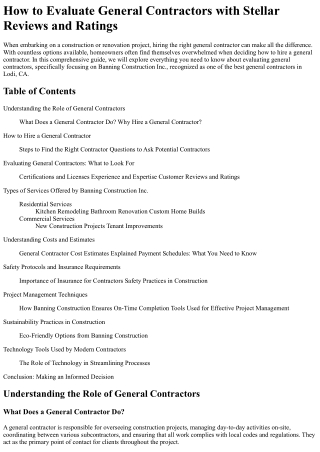 how to evaluate general contractors with stellar