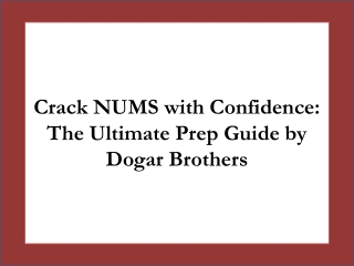 Top NUMS Entry Test Book by Dogar Brothers