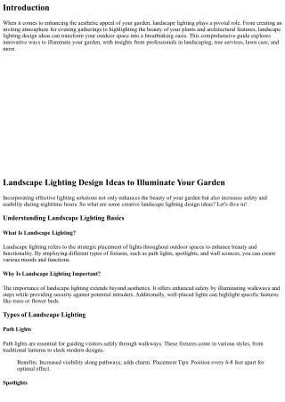 Landscape Lighting Design Ideas to Illuminate Your Garden