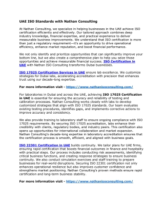 UAE ISO Standards with Nathan Consulting
