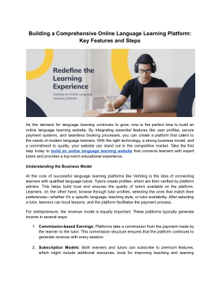 building a comprehensive online language learning
