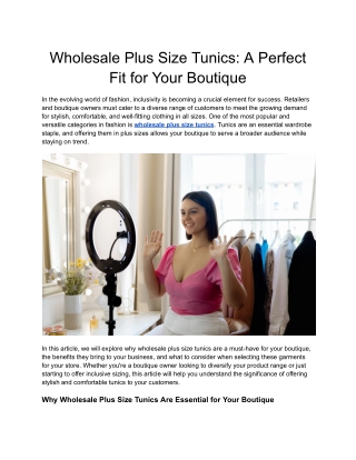 Wholesale Plus Size Tunics_ A Perfect Fit for Your Boutique