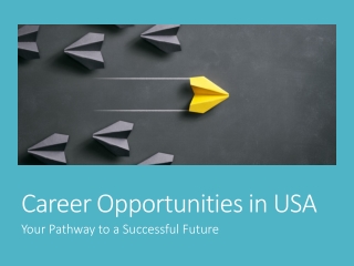 Career Opportunities in USA