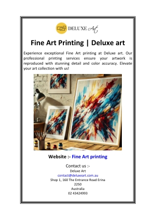 fine art printing deluxe art